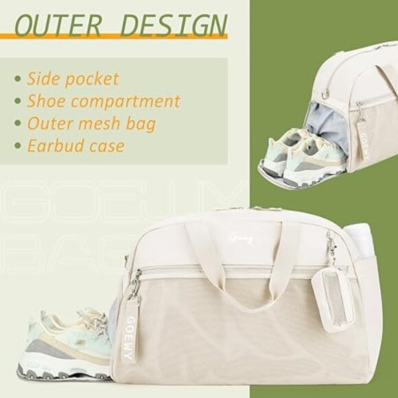 NEW! Lightweight Duffel Tote w/Deep Lining Pocket, Detach. Strap & Earbud Pouch - Picture 3 of 13